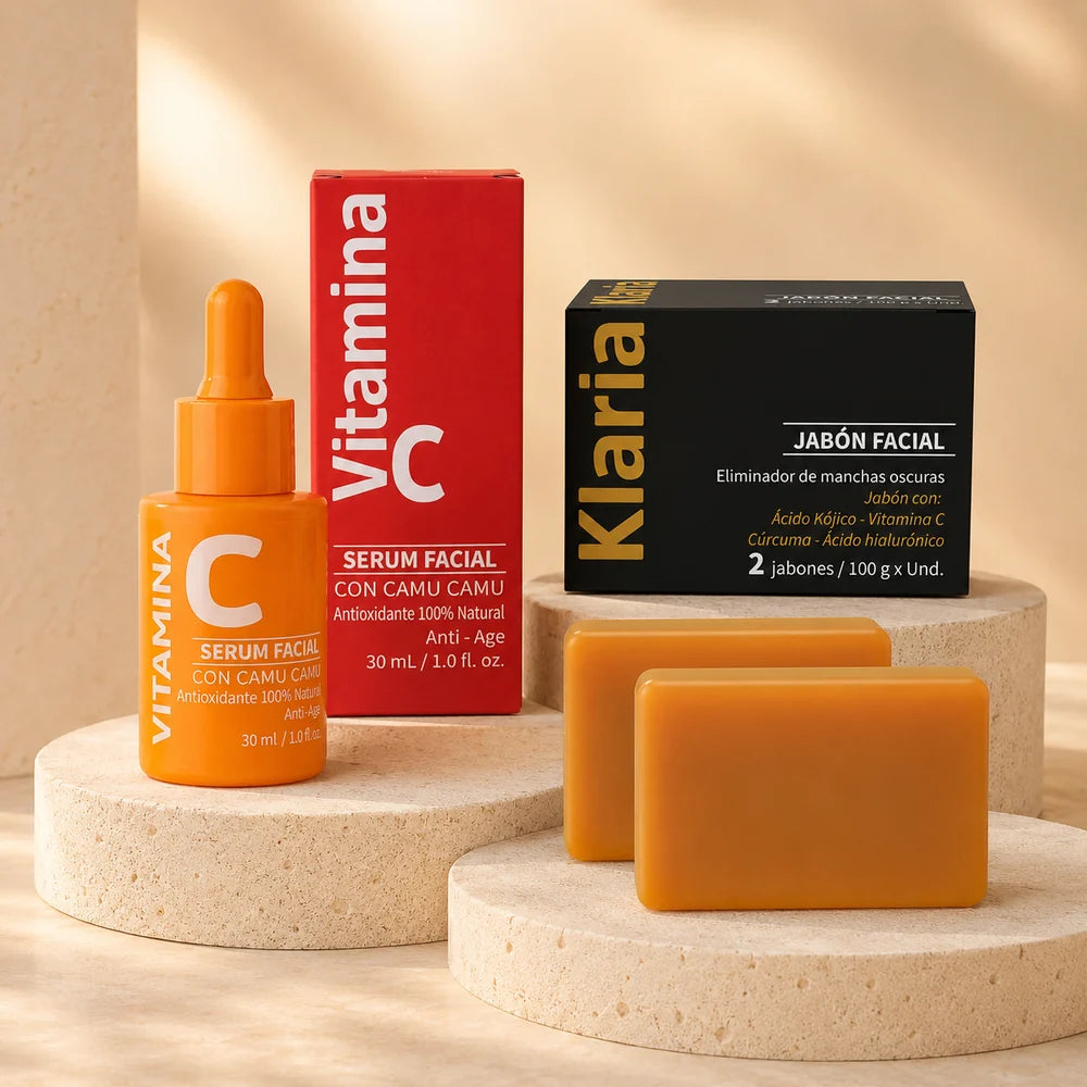 Hero del Kit Antimanchas Facial: Klaria x2 y Sérum de Vitamina C
