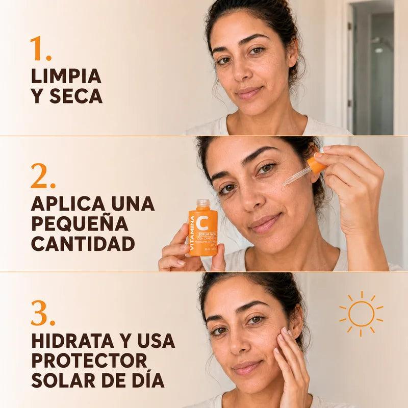 Modo de uso del Sérum de Vitamina C con Camu Camu