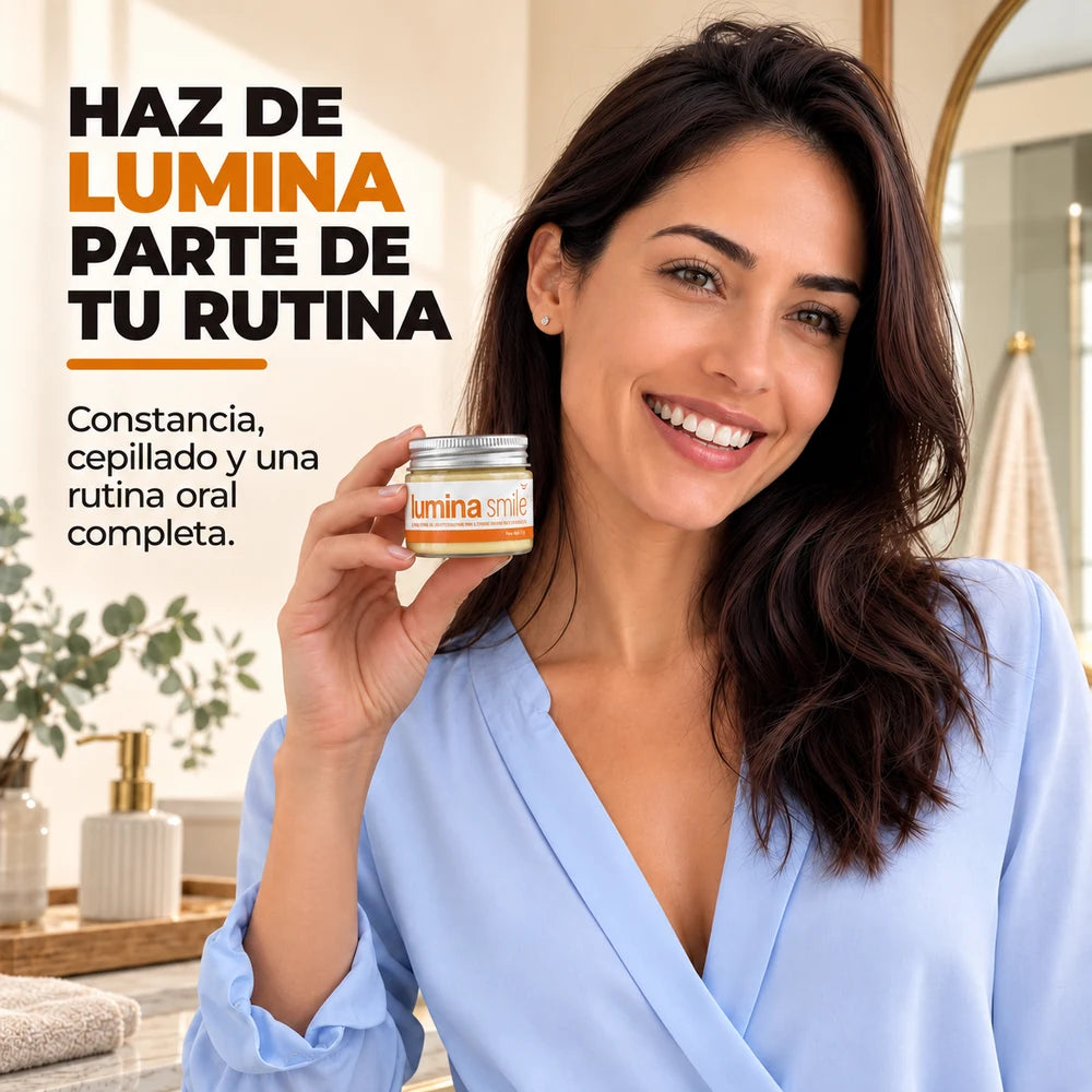 Cierre aspiracional de la rutina Lumina Smile